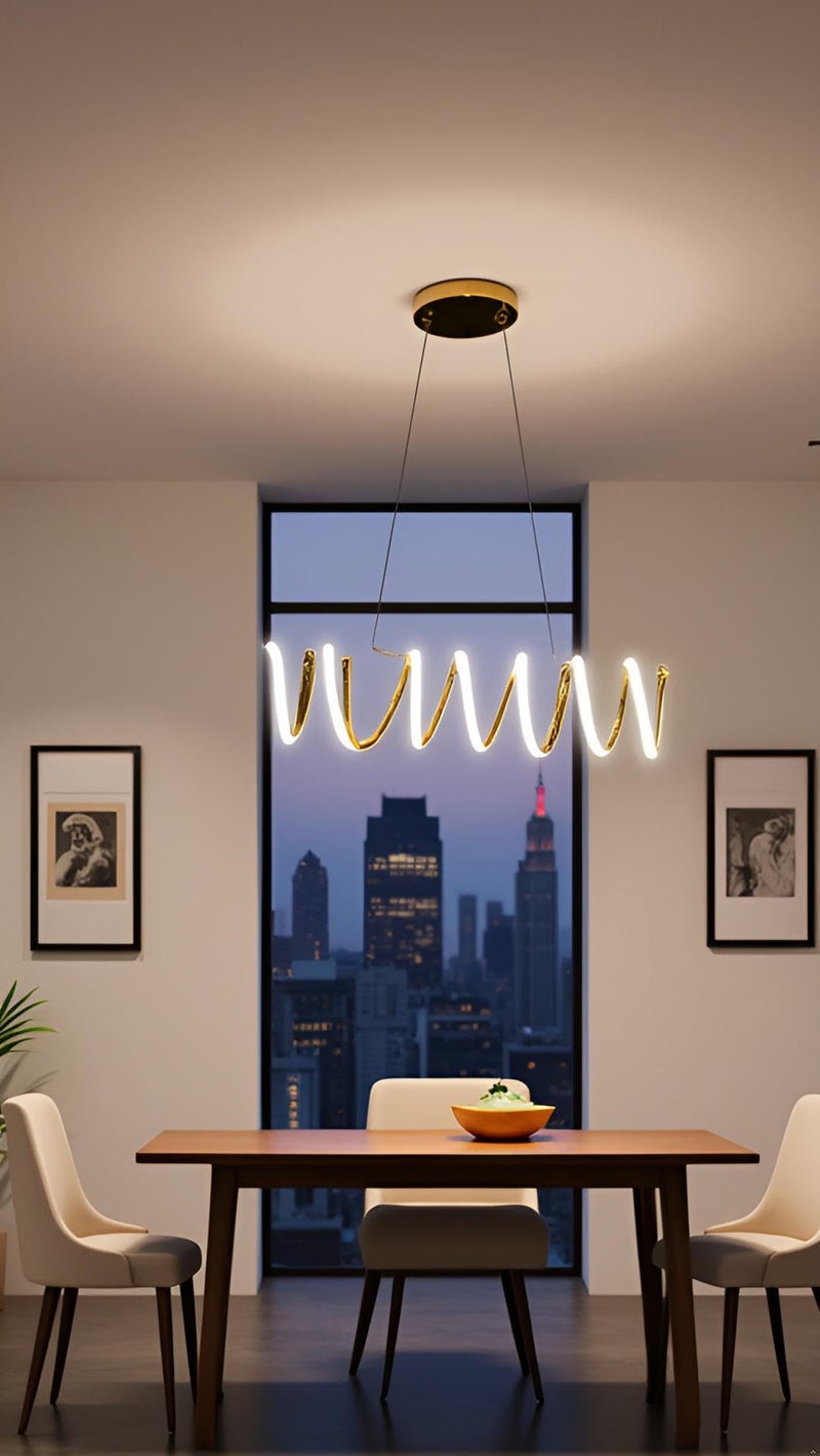 Lyse Decor Spring Chandelier LED Lamp for Modern Homes, Elegant Interiors, Living Area, Hotels and Entrances - Image 4