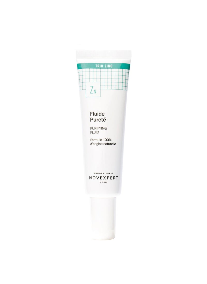 Novexpert Novexpert Purifying Fluid - Zinc Face Cream for Women and Men - Fast Absorbing Face Cream for Redness and Blemish Prone Skin - Hypoallergenic for All Skin Types - Natural, Organic, Vegan - 1 oz 