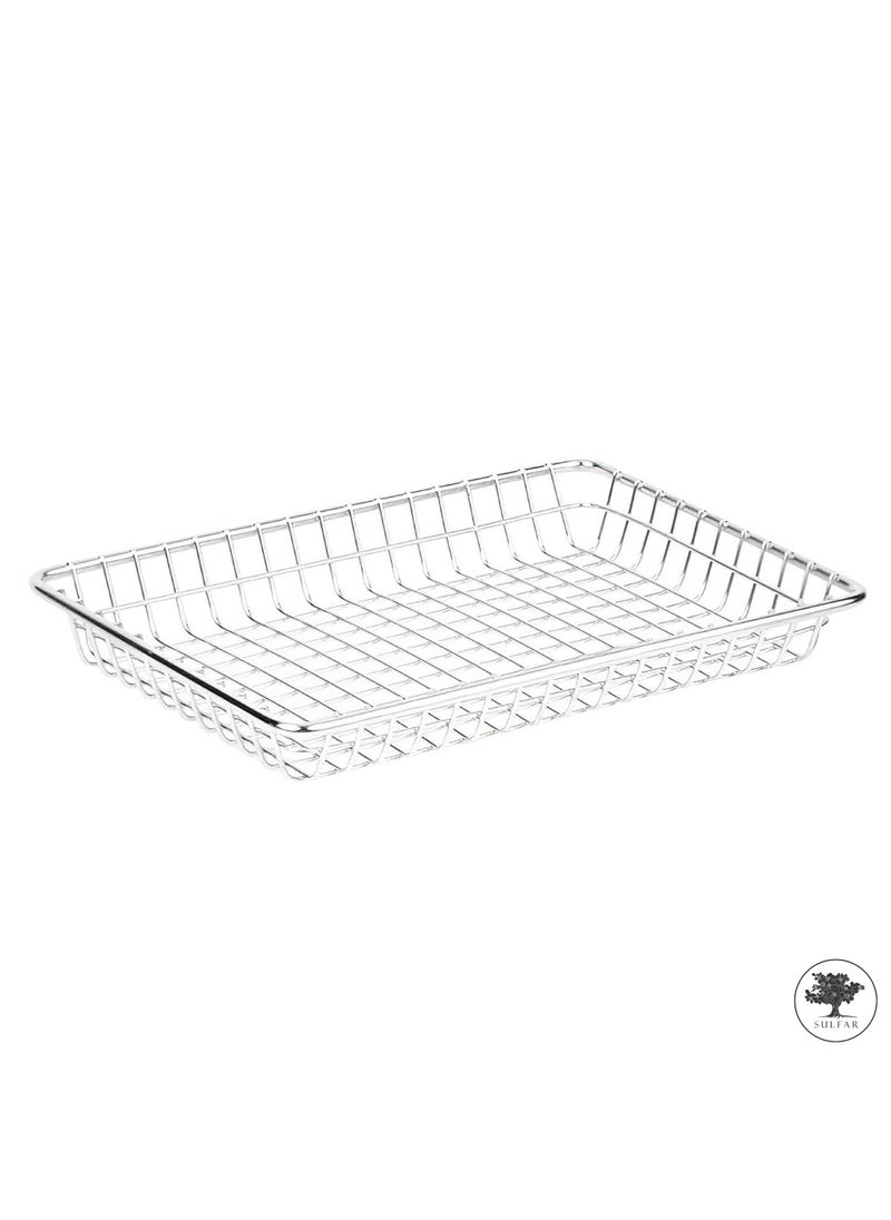sulfar SS Kitchen Cabinet Drawer Organizer Tray - Storage Basket for Cutlery, Serving Spoons, Cooking Utensils, Gadgets (Pack of 1) Silver  - Image 5
