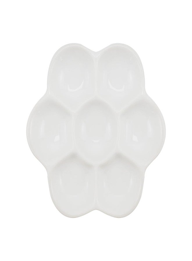 Tsnamay طبق طعام سيراميكي من تسناماي، مقاس 3.5 بوصة، يحتوي على 7 أقسام، وهو وعاء سيراميكي مضاد للانقلاب للطعام والماء، مناسب لسرطان البحر الناسك والعنكبوت والحلزون. - Image 1