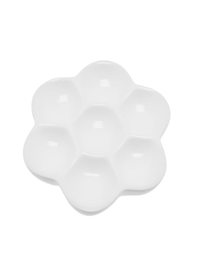 Tsnamay طبق طعام سيراميكي من تسناماي، مقاس 3.5 بوصة، يحتوي على 7 أقسام، وهو وعاء سيراميكي مضاد للانقلاب للطعام والماء، مناسب لسرطان البحر الناسك والعنكبوت والحلزون. - Image 2