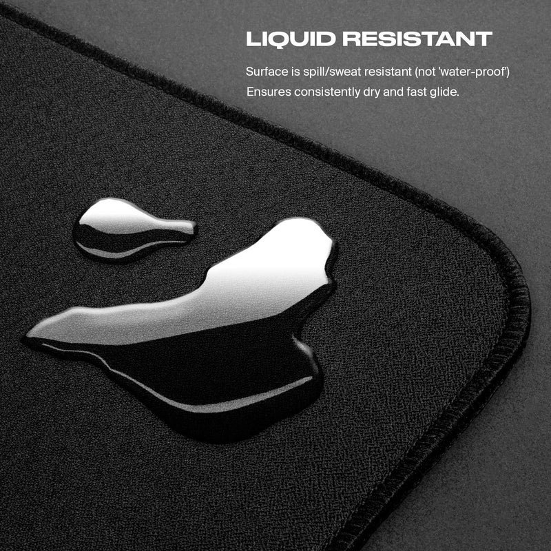 Fnatic Dash XL Extended Pro Gaming Mouse Mat for Esports with Stitched Edges and Anti-Slip Rubber Base, Fast Surface (Size XL - Black, Hybrid Fabric) - 475 x 475 x 3mm - Image 4