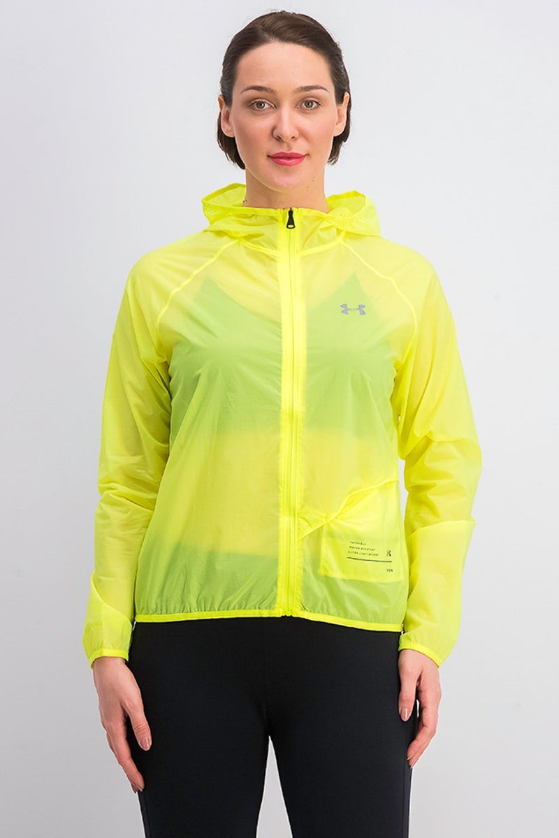 UNDER ARMOUR Women Ua Qualifier Storm Packable Jacket, Lime Green  - Image 1
