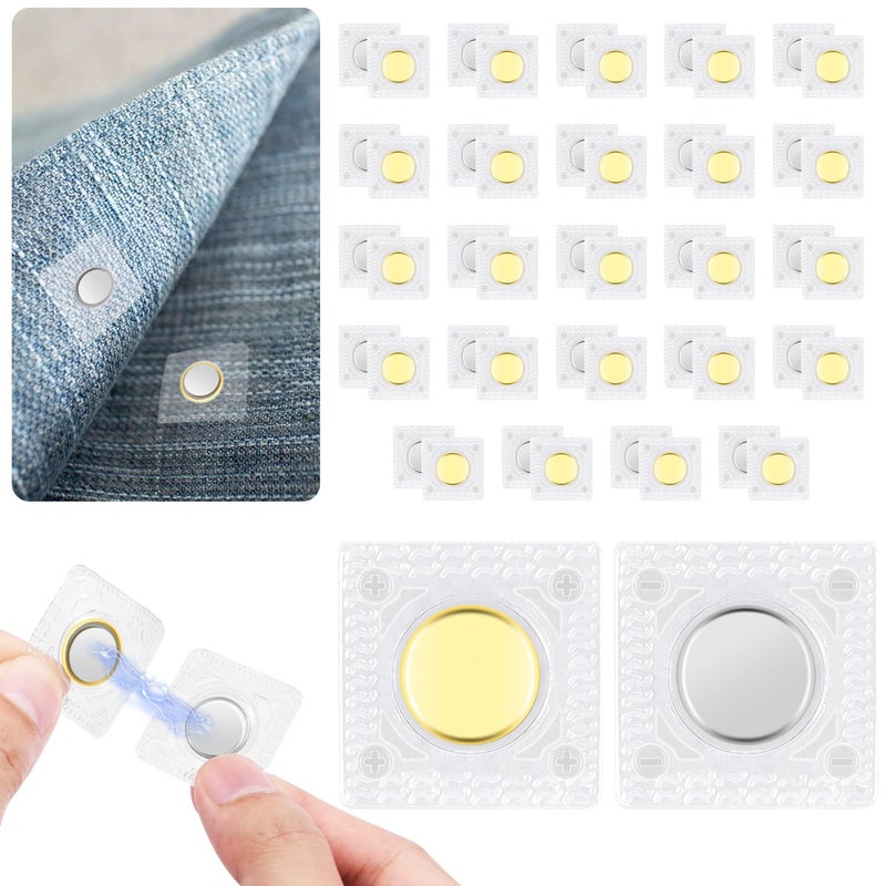 CooBigo 48Pcs Hidden Magnetic Snaps Closures for Sewing,1.18 in Magnets Snap Buttons for Purses, 24 Pairs PVC Strong Magnetic Snaps for Clothing,Handbag and Others DIY Crafts - Image 1