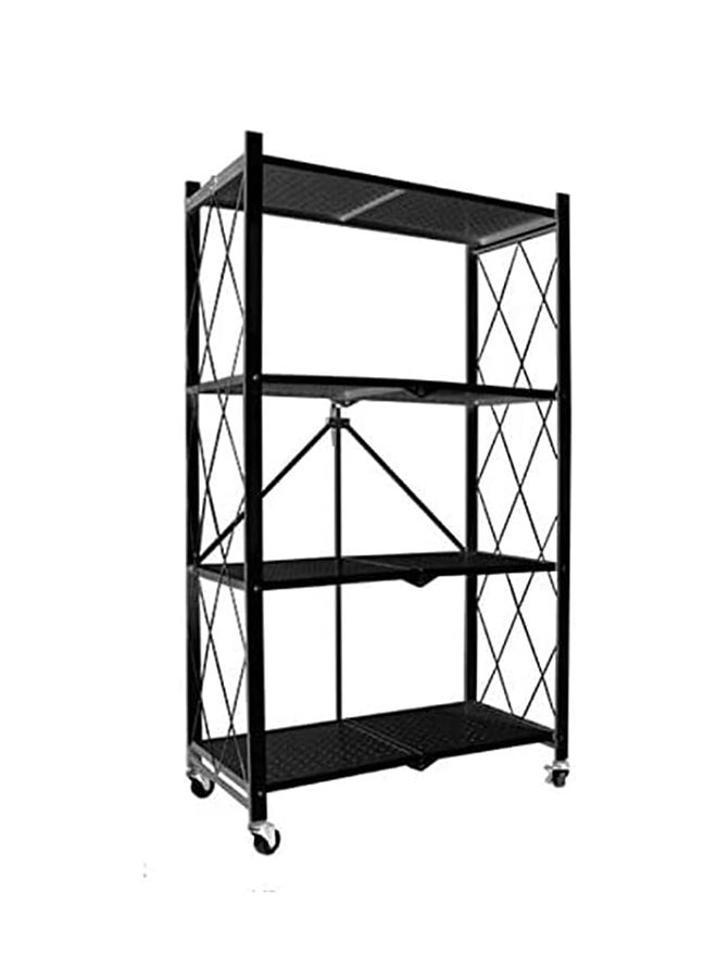 SHOWAY Multi-Shelf Foldable Collapsible Organizer Rack On 4'' Wheel Casters Storage Shelves For Garage Kitchen Home Closet