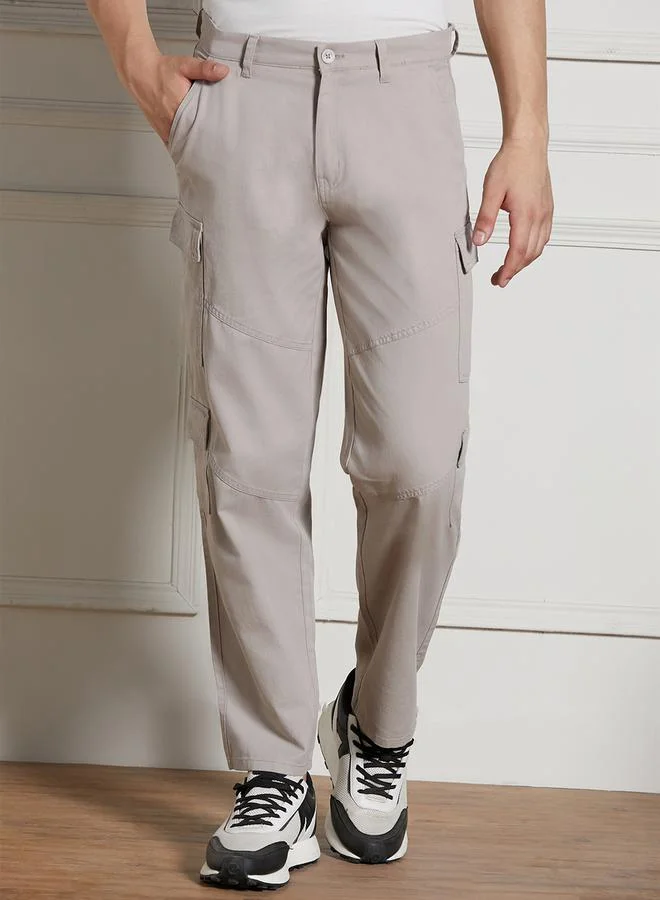 Dennis Lingo Dennis Lingo Cotton Lycra Stretchable Relaxed Fit Cargo Trousers