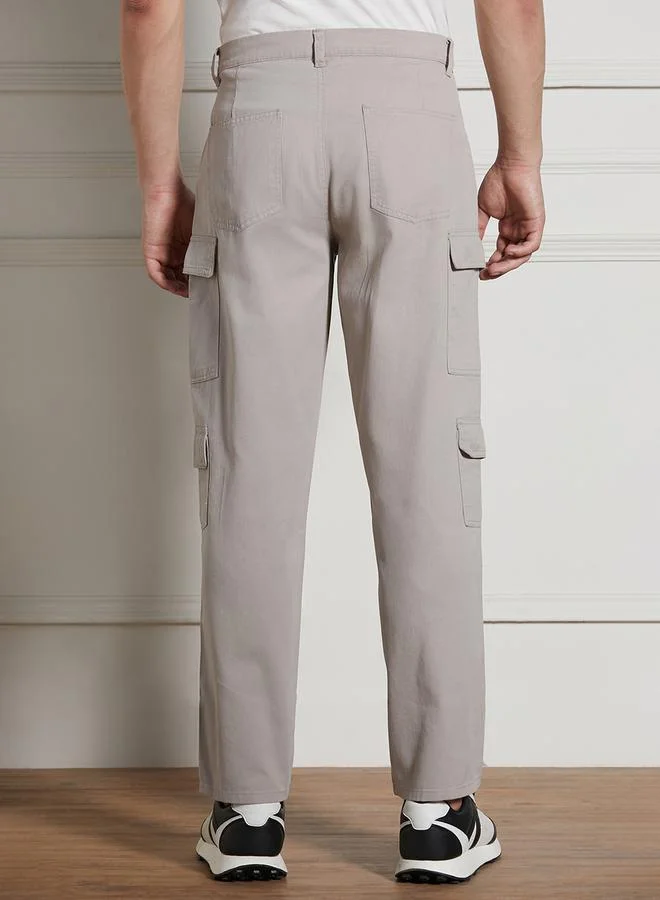 Dennis Lingo Dennis Lingo Cotton Lycra Stretchable Relaxed Fit Cargo Trousers