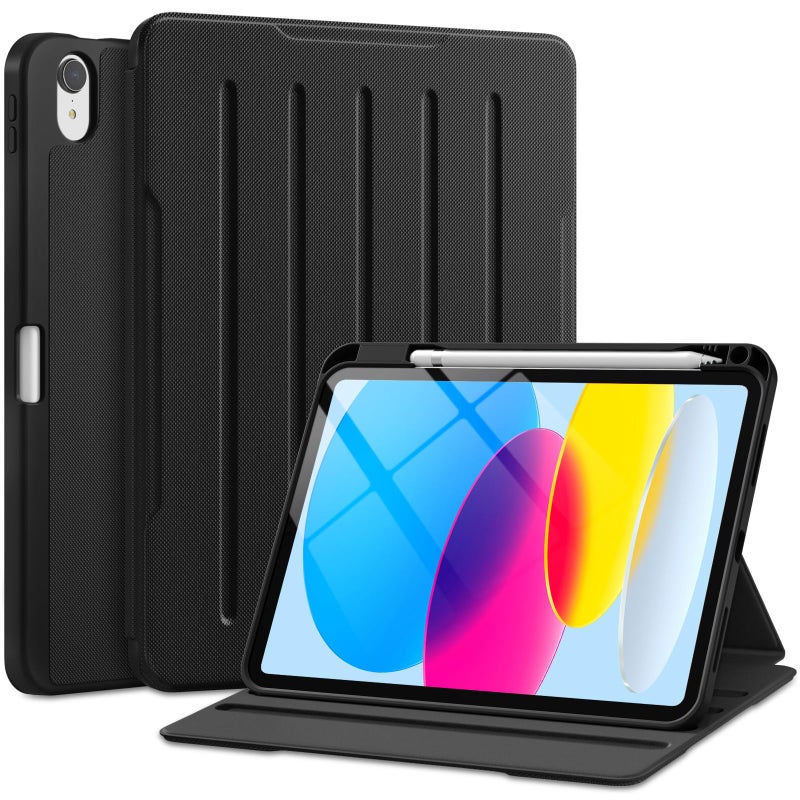 Akkerds for iPad (A16) 11th Generation Case 11 Inch 2025, for iPad 10th Generation Case 10.9 Inch 2022 with Pencil Holder, Multiple Angles Stand Cover, Shockproof TPU Back, Auto Sleep/Wake, Black - Image 1