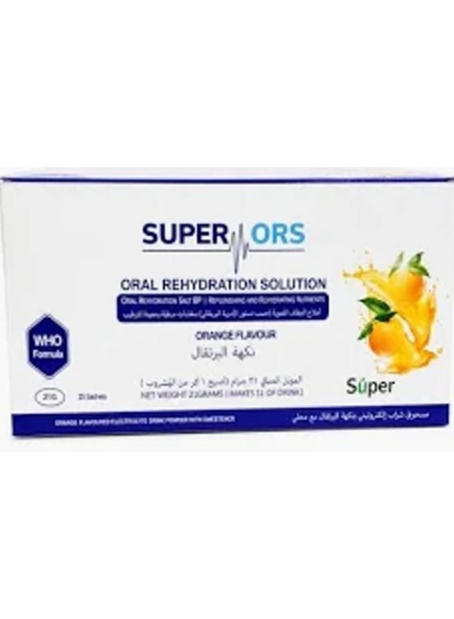 Super ORS Orange Flavor 21g Sachets Pack of 25 | Oral Rehydration Salts for Fast Hydration Support - Image 3
