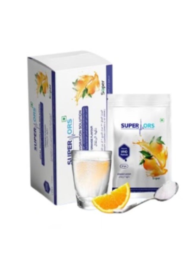 Super ORS Orange Flavor 21g Sachets Pack of 25 | Oral Rehydration Salts for Fast Hydration Support - Image 1