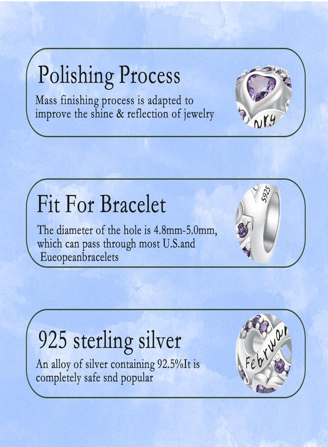 ChenYuTe Birthstone Charms for Bracelet 925 Sterling Silver Bead Charm Happy Birthday Charm Jewelry Gift for Women - Image 4