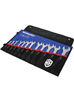 WORKPRO WP202507 6-32MM 12 Piece Cr-V Professional Open End Wrench Set + Cloth Carrying Case  - Image 1