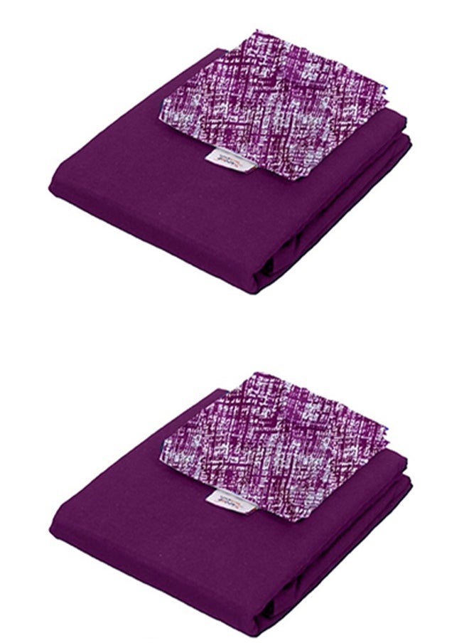 Tiba Tiba, Flat Microfiber Plain & printed bed sheet set,4 Pcs (Purple maze design) 180*230 cm  - Image 1