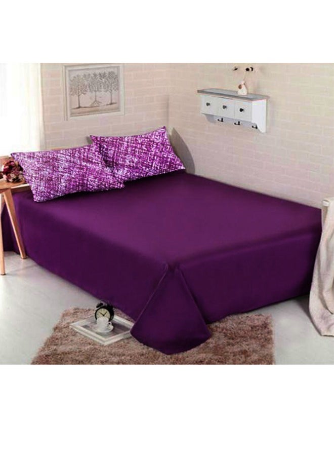 Tiba Tiba, Flat Microfiber Plain & printed bed sheet set,4 Pcs (Purple maze design) 180*230 cm  - Image 2