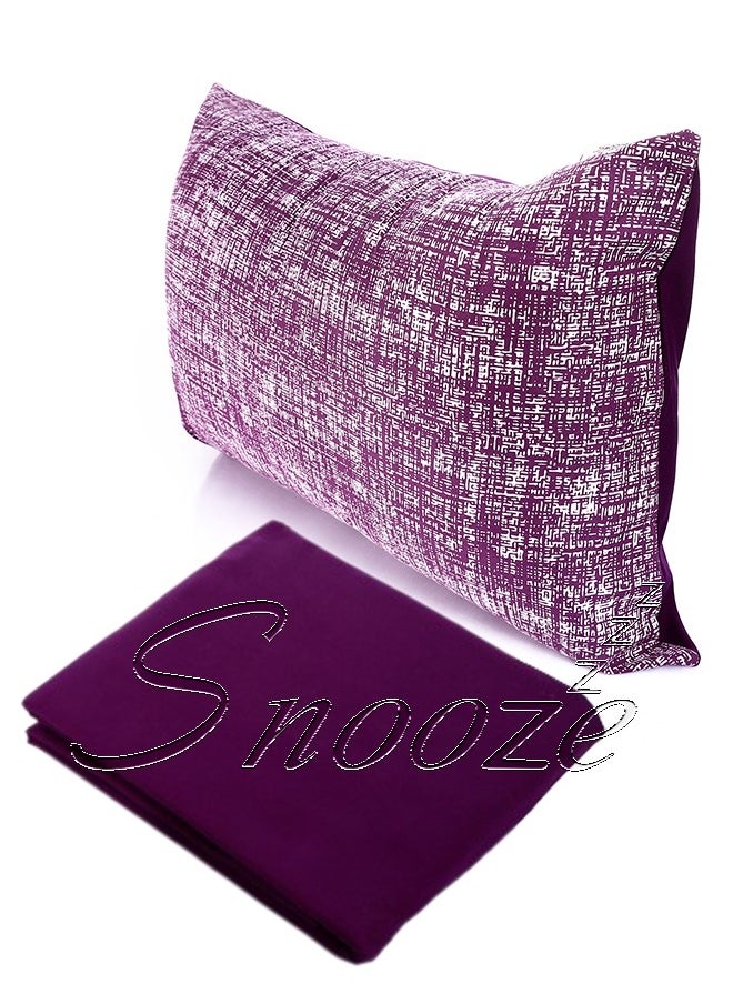 Tiba Tiba, Flat Microfiber Plain & printed bed sheet set,4 Pcs (Purple maze design) 180*230 cm  - Image 3