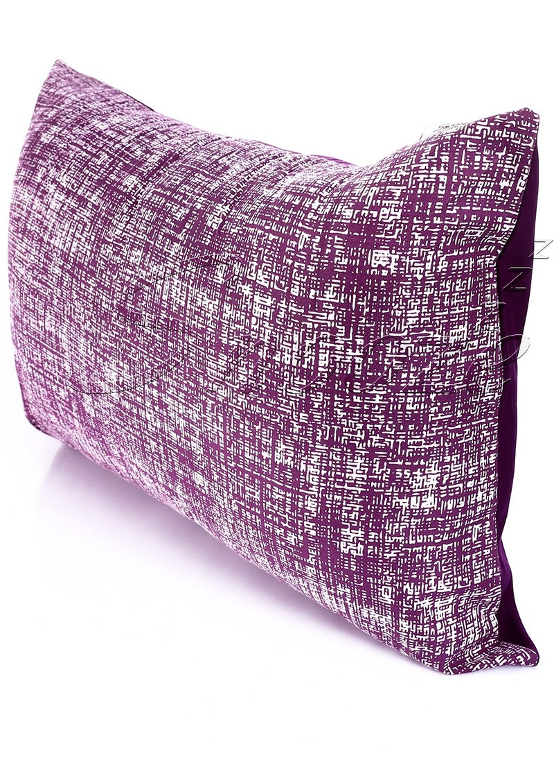 Tiba Tiba, Flat Microfiber Plain & printed bed sheet set,4 Pcs (Purple maze design) 180*230 cm  - Image 5