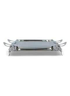 Seden 2-Piece Stainless Steel Copper Legged Serving Tray Set Silver 13.6 x 37.2 x 62.8 cm DTL-2004C  - Image 1
