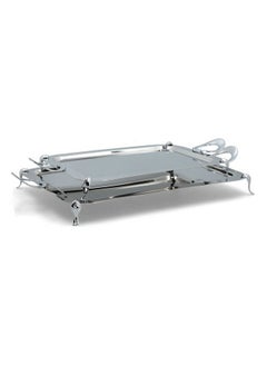 Seden 2-Piece Stainless Steel Copper Legged Serving Tray Set Silver 13.6 x 37.2 x 62.8 cm DTL-2004C  - Image 2