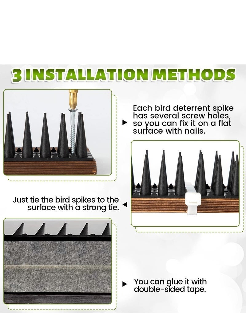 Bukela Bird Spikes Bird Deterrent Bird Spikes for Pigeons and Other Small Birds High Thorn Bird Spikes for Outside Easy Installation Use for Balcony Courtyard Outdoor Roof(12PCS) - Image 4
