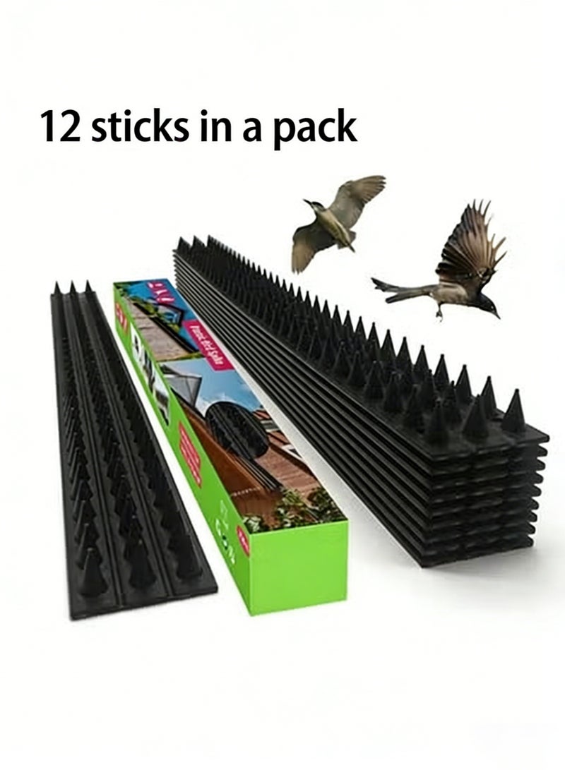 Bukela Bird Spikes Bird Deterrent Bird Spikes for Pigeons and Other Small Birds High Thorn Bird Spikes for Outside Easy Installation Use for Balcony Courtyard Outdoor Roof(12PCS) - Image 2