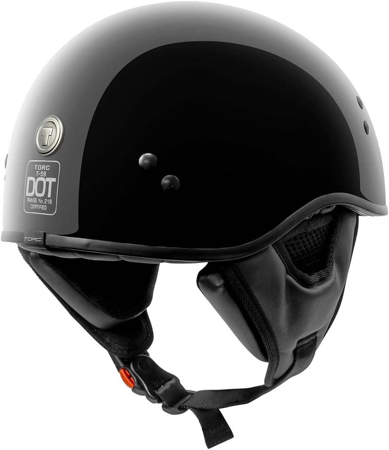 TORC T59 Motorcycle Half Helmet with Magnetic Buckle - DOT Approved - Image 2
