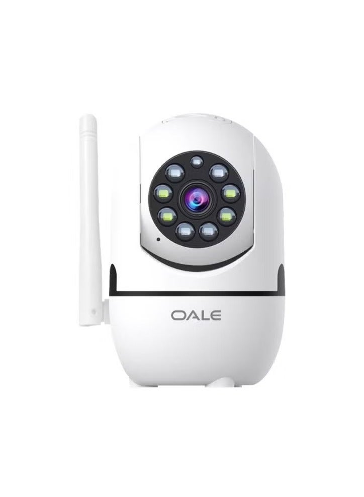 OALE iHome 05 Smart WiFi Security Camera 360° Panoramic View, 720P HD, Night Vision, Two-Way Audio, TF Card Support – White - Image 1