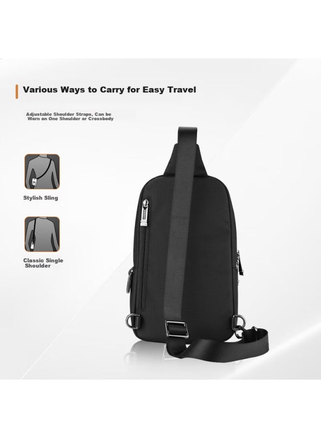 Samsonite Men's Vertical Chest Bag Fashion Business Single Shoulder Bag Sports Crossbody Bag Men's Qixi Gift Ho0 - Image 3
