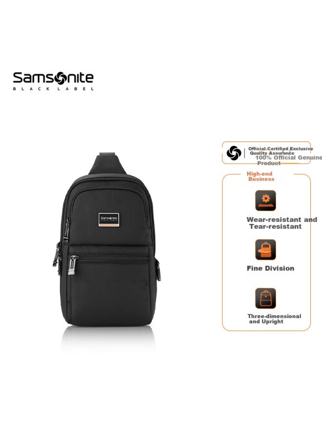 Samsonite Men's Vertical Chest Bag Fashion Business Single Shoulder Bag Sports Crossbody Bag Men's Qixi Gift Ho0 - Image 1