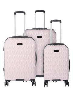 bebe BEBE Tiara Hardside Luggage on Wheels for Unisex | Ultra Lightweight ABS on with Spinner Wheels 4 Color Rose Pink  - Image 1