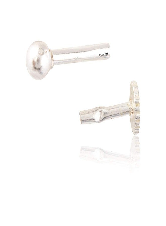 ELOISH 92.5 Sterling Silver Nose Pin for Women. 92.5% Pure Silver Small Ball Nose Pin for Girls (BALLNOSEPIN) - Image 3