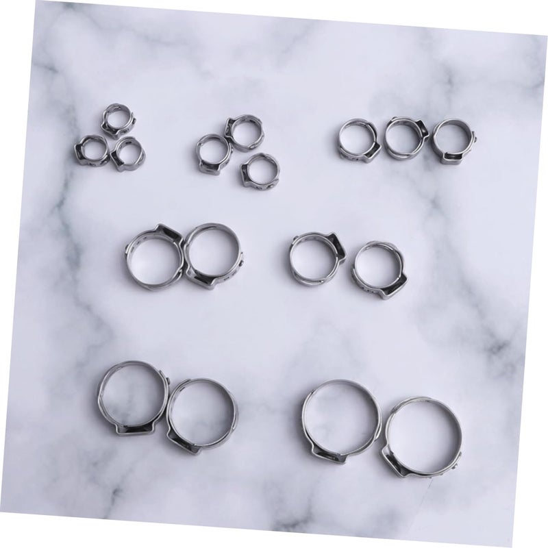 Adjustable 130 Pcs Steel Hose Clamp Set For Car Air Water Line Automotive Plumbing Silver - Image 5