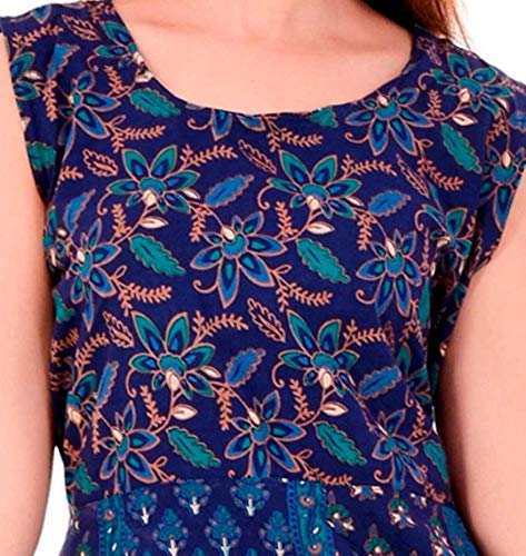 Monique Brand Present Women's 100% Cotton Jaipuri Print Long Midi Maxi Dress (Buty-NB__Free Size__) - Image 5