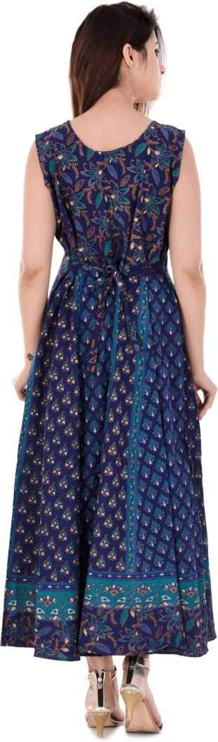 Monique Brand Present Women's 100% Cotton Jaipuri Print Long Midi Maxi Dress (Buty-NB__Free Size__) - Image 4