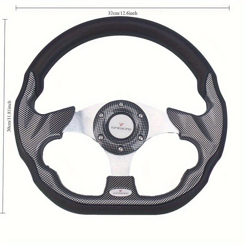 Youmiracing Automotive Sport Steering Wheel Racing Type High Quality Universal 13 Inch 320MM Aluminum PU Red - Image 3
