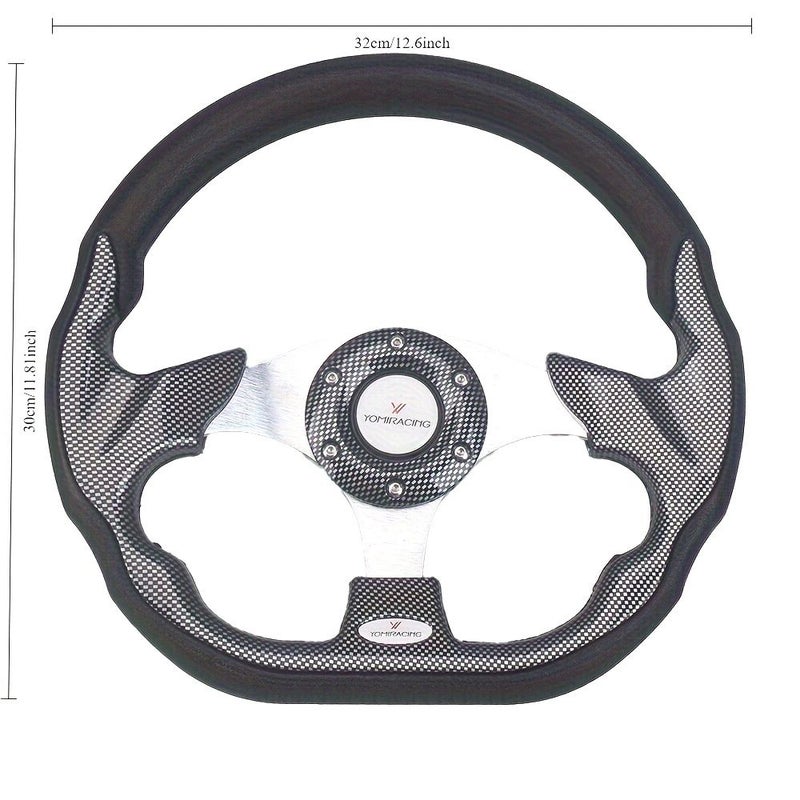 Youmiracing Automotive Sport Steering Wheel Racing Type High Quality Universal 13 Inch 320MM Aluminum PU Red - Image 1