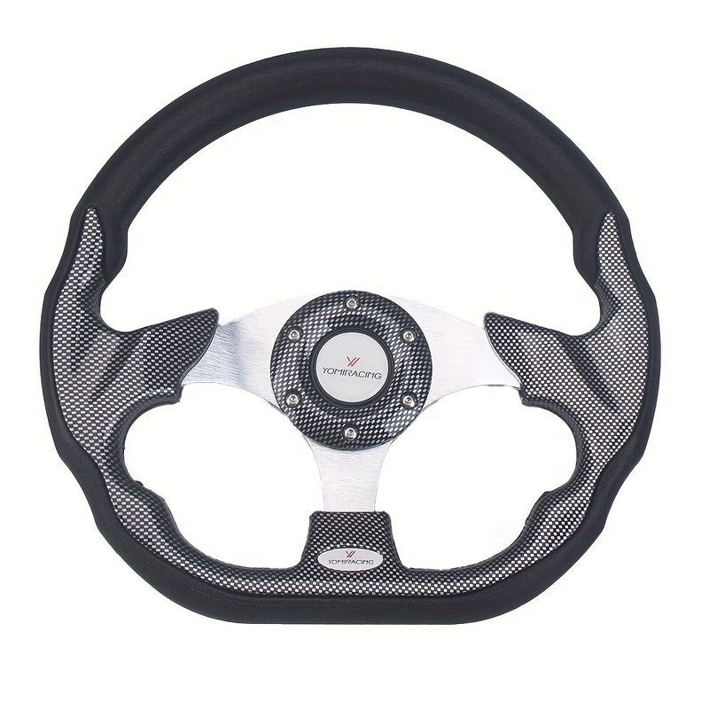 Youmiracing Automotive Sport Steering Wheel Racing Type High Quality Universal 13 Inch 320MM Aluminum PU Red - Image 2