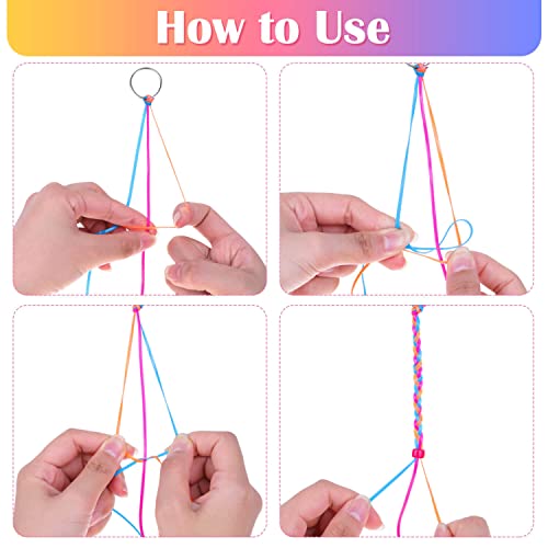 cridoz Lanyard String Kit, Cridoz 6Pack Glow in Dark Plastic Lacing Cord Gimp String Lanyard Weaving Kit for Boondoggle, Bracelets, Keychains, Crafts - Image 5