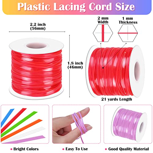 cridoz Lanyard String Kit, Cridoz 6Pack Glow in Dark Plastic Lacing Cord Gimp String Lanyard Weaving Kit for Boondoggle, Bracelets, Keychains, Crafts - Image 3
