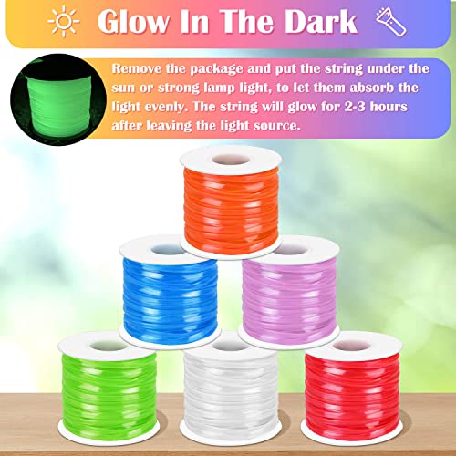 cridoz Lanyard String Kit, Cridoz 6Pack Glow in Dark Plastic Lacing Cord Gimp String Lanyard Weaving Kit for Boondoggle, Bracelets, Keychains, Crafts - Image 4