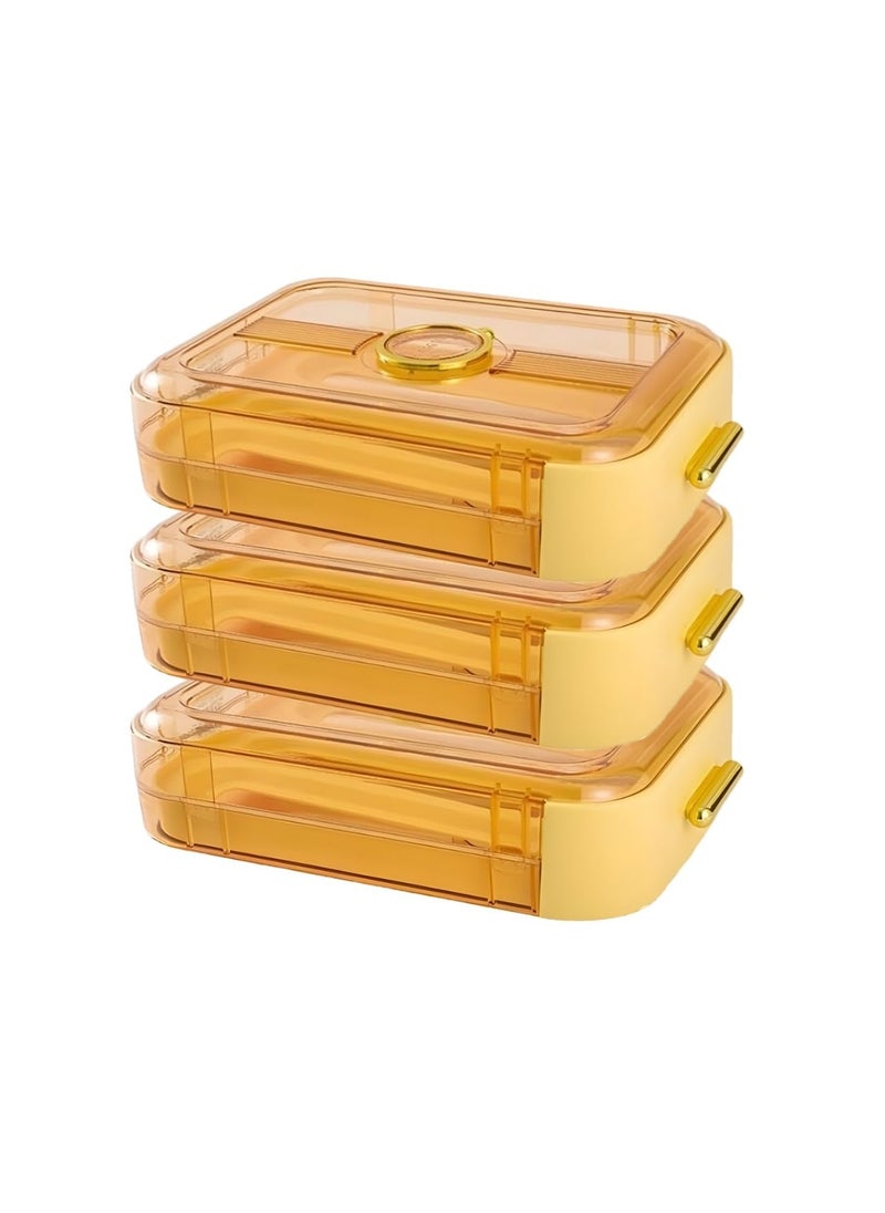 Cloudzy Cloudzy 18 Grid Egg Box Automatic Rolling Egg Drop Storage Box Single Layer Drawer Basket Carrier Case Unbreakable Egg Storage Container With Lid Pack of 3 T Egg Box  - Image 1