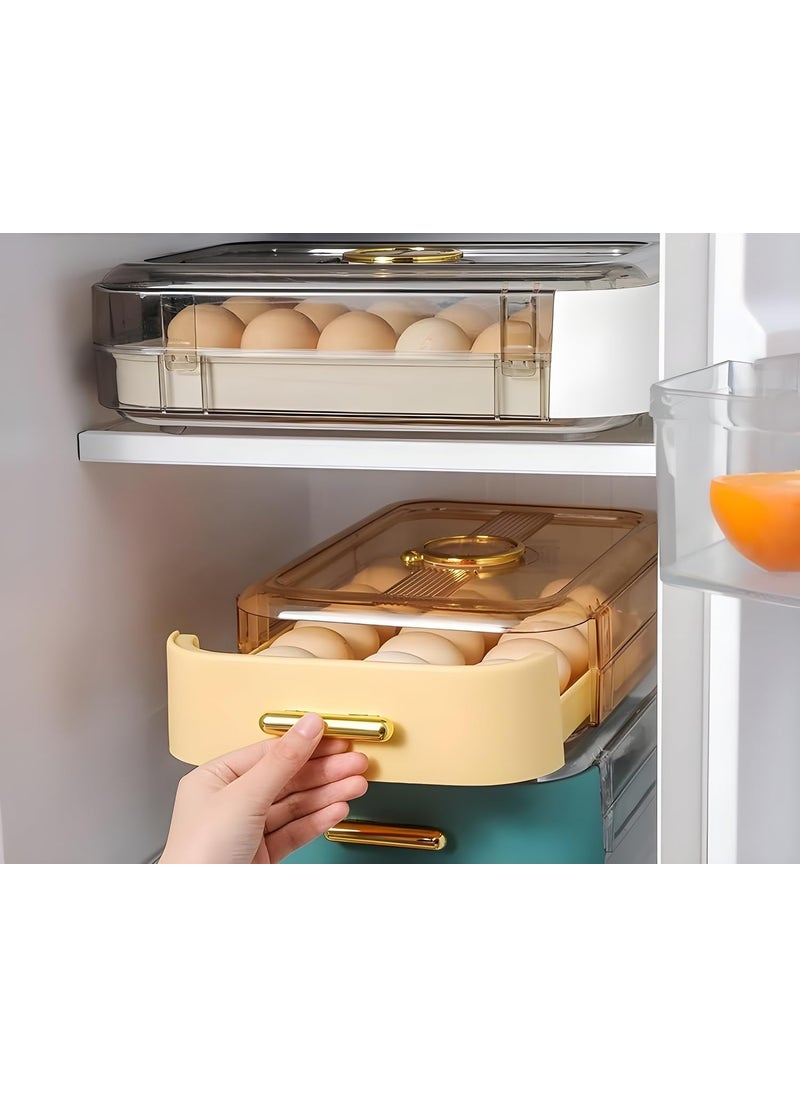 Cloudzy Cloudzy 18 Grid Egg Box Automatic Rolling Egg Drop Storage Box Single Layer Drawer Basket Carrier Case Unbreakable Egg Storage Container With Lid Pack of 3 T Egg Box  - Image 2