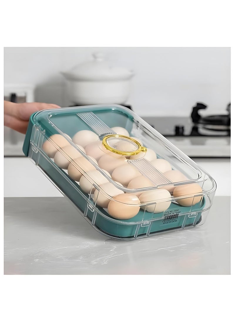 Cloudzy Cloudzy 18 Grid Egg Box Automatic Rolling Egg Drop Storage Box Single Layer Drawer Basket Carrier Case Unbreakable Egg Storage Container With Lid Pack of 3 T Egg Box  - Image 5