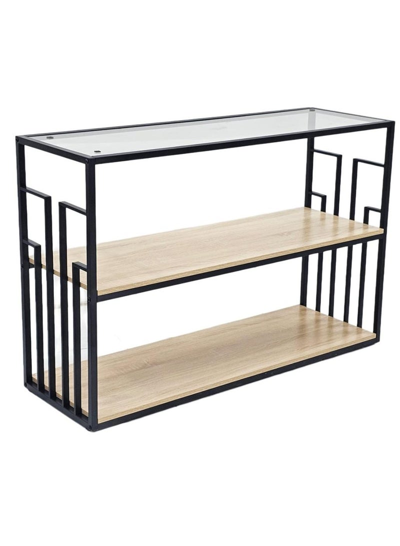 Living Modern Three-Storey Console Tables Glass Top 120*40*80 CM