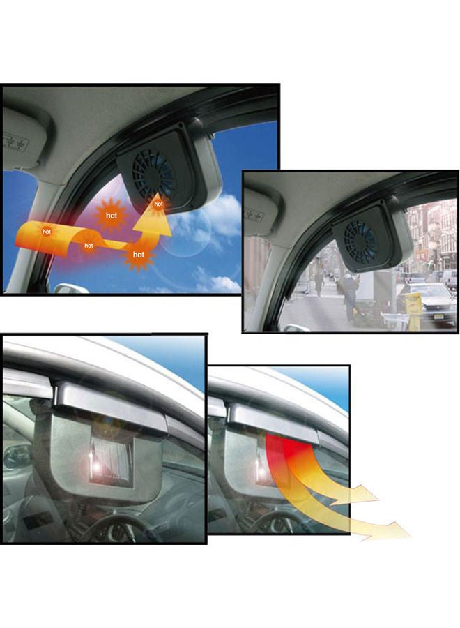 Loquat 0.8W Solar Powered Car Auto Cooler Ventilation Fan Automobile Air Vent Exhaust Heat Fan with Rubber Strip - Image 5