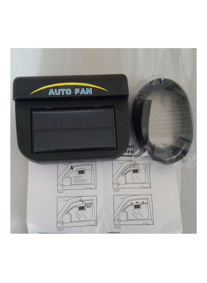 Loquat 0.8W Solar Powered Car Auto Cooler Ventilation Fan Automobile Air Vent Exhaust Heat Fan with Rubber Strip - Image 1