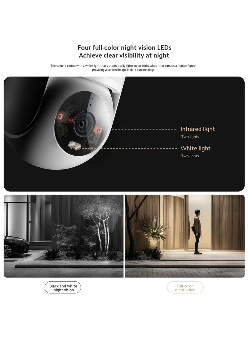 REBENUO Original CW300 Outdoor Security Camera 4MP IP66 Waterproof Full Color Night Vision WiFi Camera US Plug(White) - Image 4