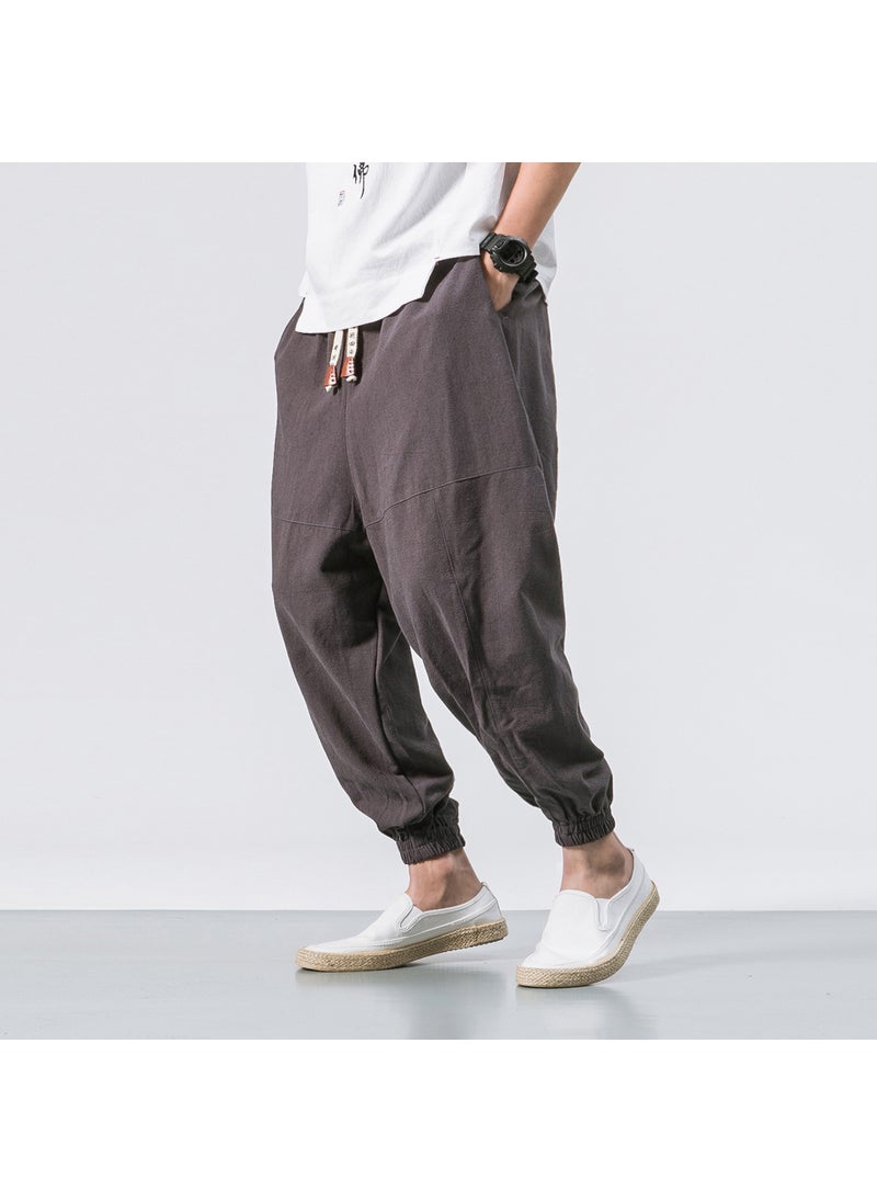 Generic - Mens Linen Pants Chinese Style Casual Trousers Black - Image 1