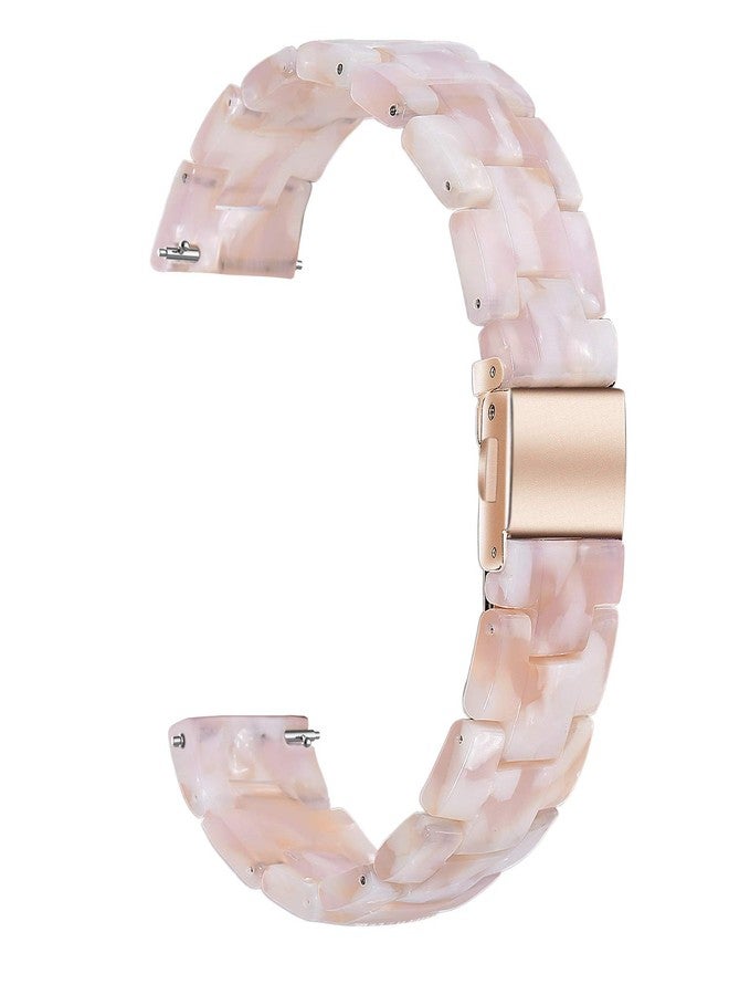 سوار Wongeto متوافق مع ساعة Galaxy Watch 42mm/Galaxy Watch 3 41mm سوار ذهبي للنساء/Galaxy Watch Active2 40mm 44mm/Gear S2 Classic/Ticwatch 2، سوار بديل فاخر من الراتنج مقاس 20 مم (وردي 20 مم) - Image 2