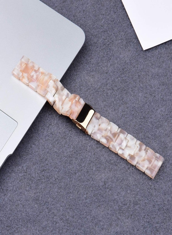 سوار Wongeto متوافق مع ساعة Galaxy Watch 42mm/Galaxy Watch 3 41mm سوار ذهبي للنساء/Galaxy Watch Active2 40mm 44mm/Gear S2 Classic/Ticwatch 2، سوار بديل فاخر من الراتنج مقاس 20 مم (وردي 20 مم) - Image 4