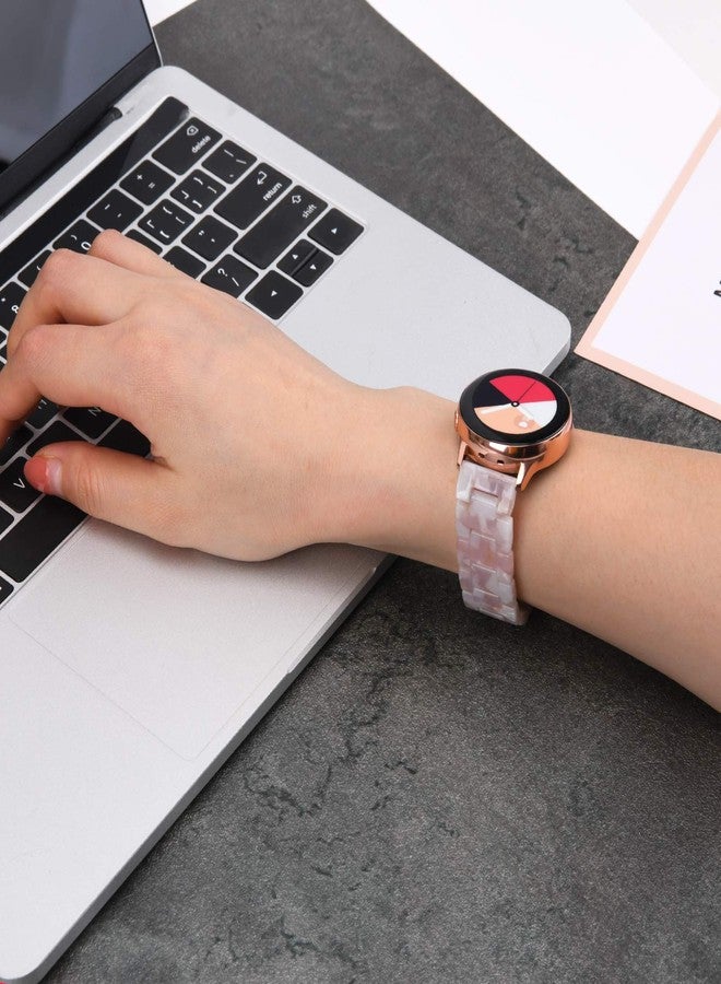 سوار Wongeto متوافق مع ساعة Galaxy Watch 42mm/Galaxy Watch 3 41mm سوار ذهبي للنساء/Galaxy Watch Active2 40mm 44mm/Gear S2 Classic/Ticwatch 2، سوار بديل فاخر من الراتنج مقاس 20 مم (وردي 20 مم) - Image 5